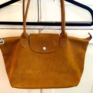 LONGCHAMP suede tote/purse. Excellent condition and beautiful camel color.